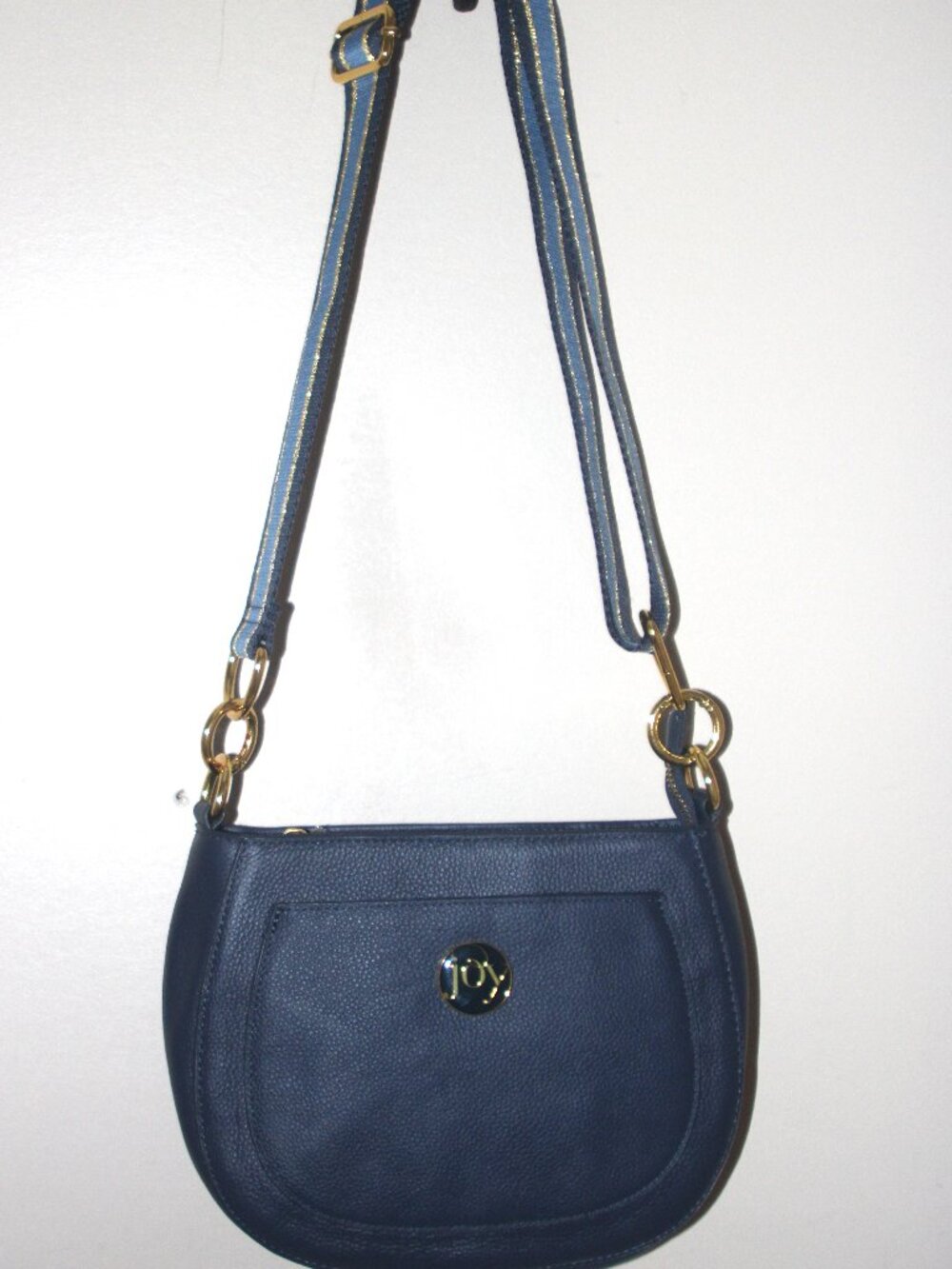 17a   NWOT JOY MANGANO BLUE LEATHER PURSE